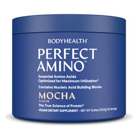 BodyHealth BodyHealth PerfectAmino Powder - BCAA and EAA Powder for Pre and Post Workout - Amino Acid Energy Drink for Men and Women to Support Lean Muscle and Recovery - Mocha - 30 Servings