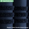 Dynamene 78 Inch Long Shower Curtain, Textured Tufted Chenille Striped