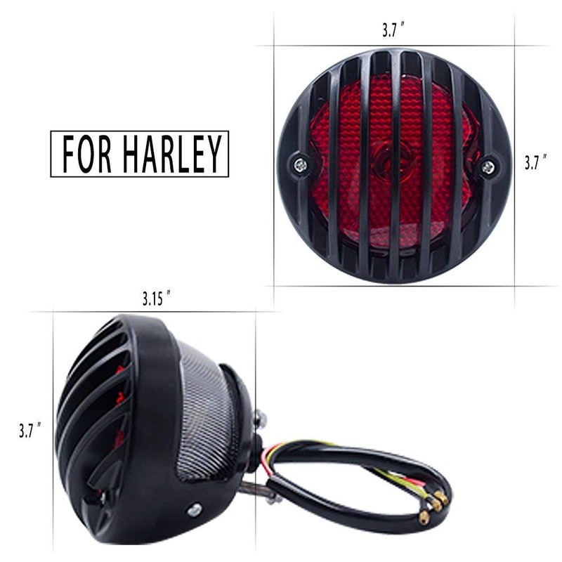 Grill Side Mount Motorcycle Tail Light License Plate Bracket for