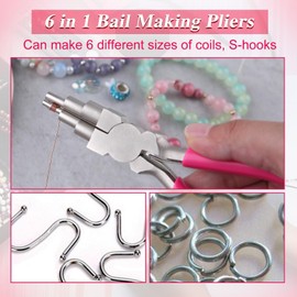 SPEEDWOX 3-Piece Jewelry Making Tools Kit Micro Jewelry Pliers Set Jewelry Making Supplies 6 in 1 Bail Making Pliers 5 Inch Concave and Round Nose Pliers with Cutter 5.5-Inch Nylon Flat Jaw Pliers