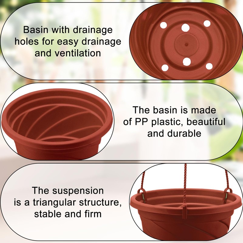 Tioncy 50 Pcs Plastic Hanging Planter Round Hanging Pot for