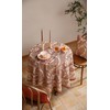 ISAENNE Design Linen Tablecloth for Round Tables,Paisley Style Table Cloth