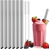 NiHome Extra Wide Reusable Stainless Steel Drinking Straws, Pack of