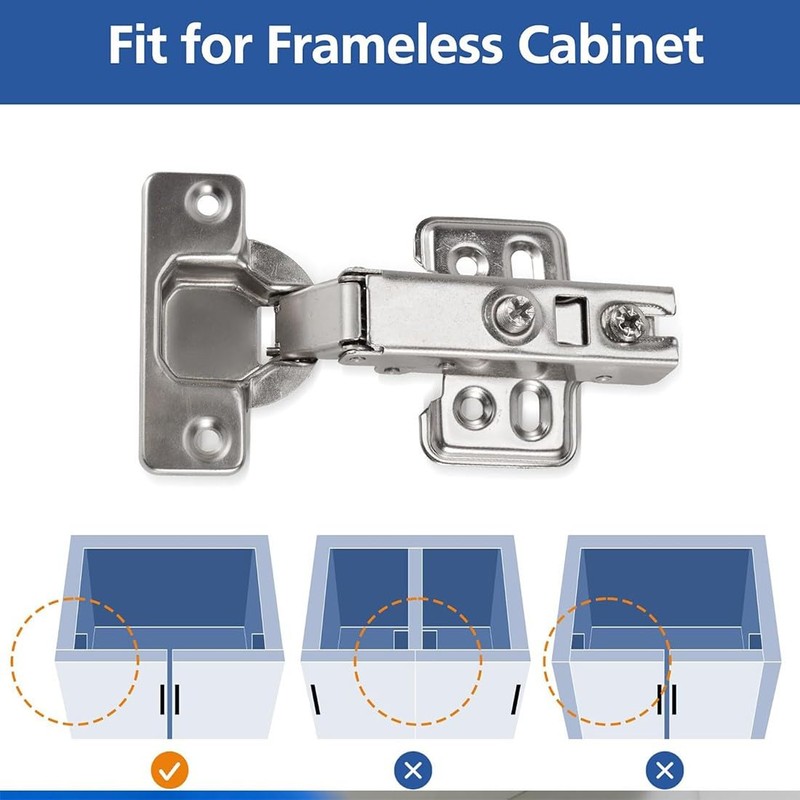 Pack of 2 Soft Close Automatic Hinges Integrated Damping Hinges