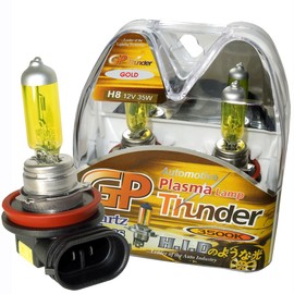 GP THUNDER H8 3500K Golden Yellow JDM Xenon Light Bulbs for Fog Lights/High Beam - One Pair SGP35K-H8
