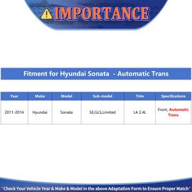 MAXFAVOR CV Axle Shaft Assembly for Hyundai Sonata GLS SE Limited 2.4L 2011 2013 2012 2014, Left Right Front (Driver Passenger) Side CV Joints