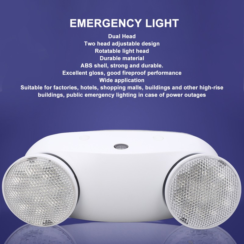 LED Emergency Light Two Head Adjustable Commercial Emergency Lighting Fixtures