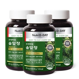 Nutri D Day Premium Pine Needle Tablets x 3 bottles, 180 tablets in total / 뉴트리디데이 프리미엄 솔잎정 x 3병 총180정