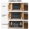 Expandable Silverware Drawer Organizer Tray, BPA-Free PP