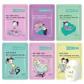 Face Masks Skincare Set for Girl,Moisturizing Collagen Facial Masks for Women Home Spa,Hyaluronic Acid Face Mask for All Skin Types,Day Night Facial Mask Hydrating,Deep Cleaning,Oil Contral(6Pack)