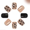 Fall Press on Nails Short Square Fake Nails with Leopard