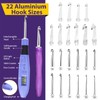 Crochet Hooks with 22 Interchangeable Hooks Kit - Light Up
