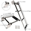 Marine 316 Stainless Steel Telescoping Folding Transom Ladder, 4 Steps
