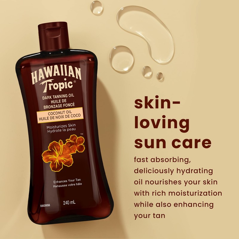 Hawaiian Tropic Moisturizing Dark Tanning Oil, 240ml