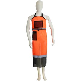 Safety-3 KB-42 Mesh Apron for Weed Trimming, Orange, Russell Mesh, One-Touch Buckle Belt