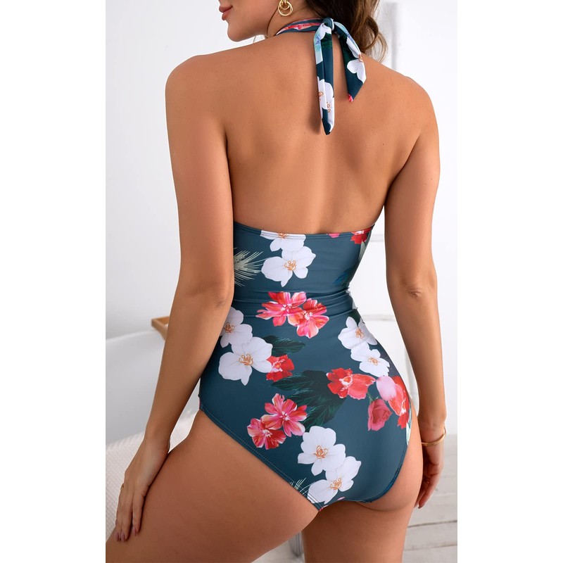 B2prity Women's Slimming One Piece Swimsuits Tummy Control Bathing Suit