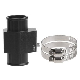 Black Aluminum Water Temp Meter Temperature Gauge Joint Pipe Radiator Sensor Adaptor Attachment Hose Clamps 32mm