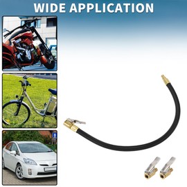 TUCKBOLD for Car Tire Inflator Extension Tube 0.305inx32TPI Durable Air Pump Extend Hose Adapter Tire Valve Black 1 Set 15.75inch 12.6mm OD Undeflatable