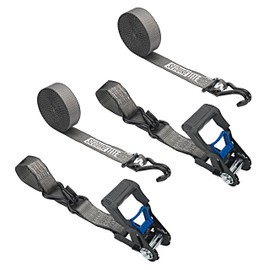 Secure Tite 1-1/2” x 20’ Ratchet Cargo Straps, 2-Pack – Ratchet Tie Down Straps, Double J-Hook Ratchet Tie Down – Ratchet Strap Set, 1667 lbs. Working Load Limit, 5000 lbs. Break Strength