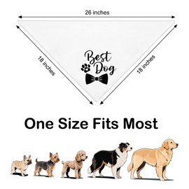 ZBBFSCSB Best Dog White Dog Bandana, Wedding Engagement Photo Prop for Dogs Lover, Bridal Shower Gifts, Getting Married Outfit Puppy Scarf for Groomsmen, Christmas Birthday Gifts for Dogs Mom Dad