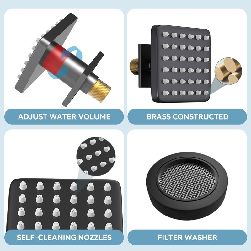 Shower Body Spray Jets, Bostingner 3-inch Brass Showerhead Body Spray