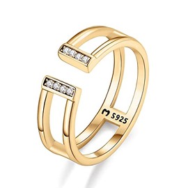 Ring for women made of silver with shiny ends. Rings for women made of silver with silver or gold surface. Women's jewellery ideal for couples, mothers, girlfriends. Women's rings silver, Gold -