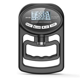 Iegefirm 265 lbs / 120 kg Hand Dynamometer Grip Strength Trainer Electronic Hand Grip Strength Tester Grip Strengthener, Black