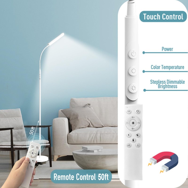 marctronic White Floor Lamp, 18W 1800LM Bright LED Floor Lamps