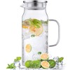 2 Liter 68 oz Glass Pitcher with Lid and Spout,