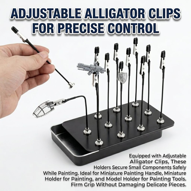 12 Pieces Model Painting Alligator Clips, Flexible Alligator Clips