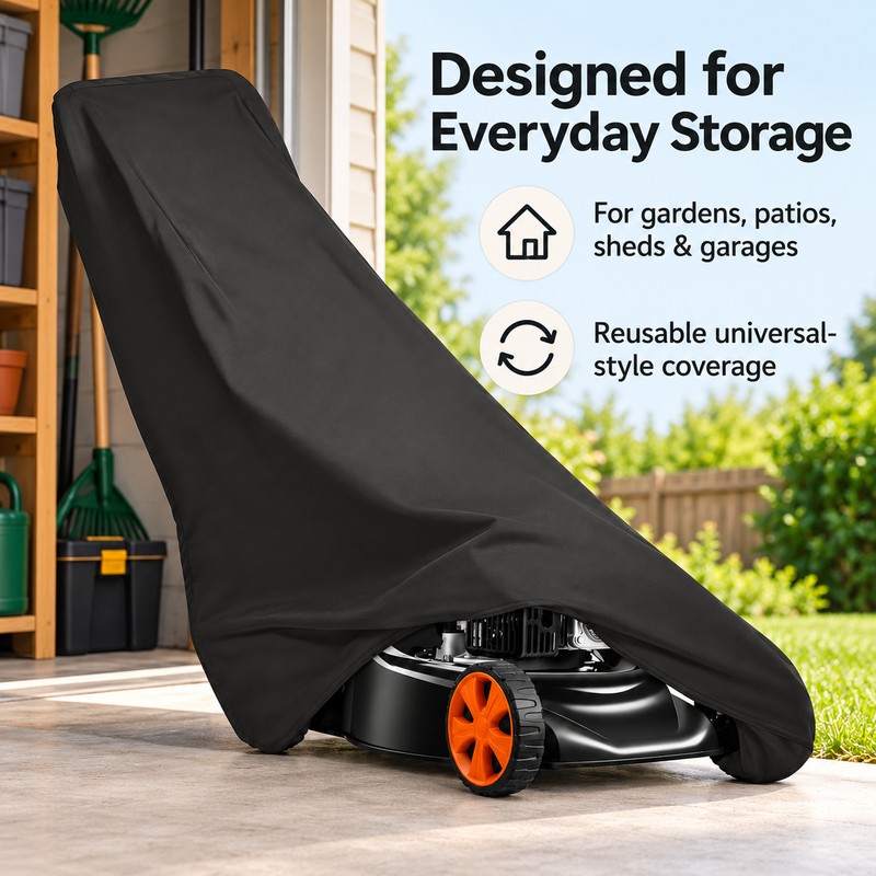 Waterproof Lawn Mower Cover - 210D Oxford Cloth with Drawstring