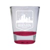 Houston Texas Souvenir 1.5 Ounce Engraved Shot Glass Round Red