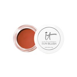 IT Cosmetics Glow with Confidence Sun Cream Blush, Rubor y Bronceador en Crema con Skincare 2 en 1 Enriquecido con Ácido Hialurónico, Péptidos y Vitamina E, Hidrata 24 Horas, 18g