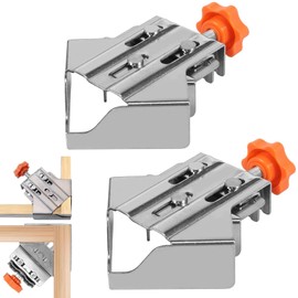 2Pcs 2025 New Corner Clamps for Woodworking, Multipurpose Stainless Steel 90 Degree Corner Clamping with Adjustable Swing Jaw For Wood, Metal Pipe, Steel Rod And Glass (Closed Style)