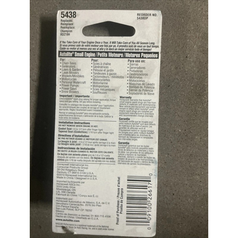 Autolite Cooper Core Spark Plug NASCAR Performance 5438