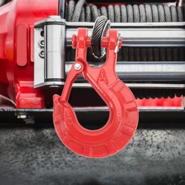 Clevis Slip Hook with Safety Latch, 3/8in Alloy Steel 15T Breaking Force Safety Chain Hooks, Clevis Safety Hook for Trailer Truck Transport Tow Winch Hook Trailer (Red)