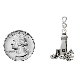 Delight Jewelry Silvertone Antiqued Lighthouse Silvertone Infinity Post Earrings