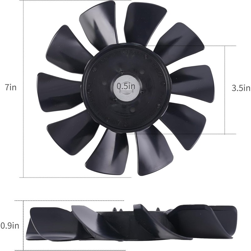 KBZ 53822 7" 10 Blade Transmission Fan Fits Husqvarna Craftsman
