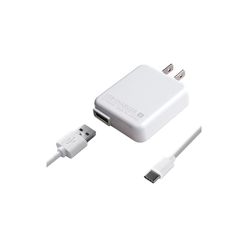 カシムラ AC充電器 1.5A Type-C 1m ホワイト 難燃性材料 100V〜240V対応 NAJ-550
