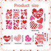 CUUSNNY Valentines Window Clings,Double-Sided Red Pink Hearts Happy Valentine's Day