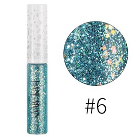 Handaiyan Iridescence Glitter Eyeliner, Liquid Glitter Eyeliner – Longwear Sparkle Liner & Eyeshadow Topper - Quick-Drying, Water-Based Formula – Buildable Shimmer Shades - Color: 06