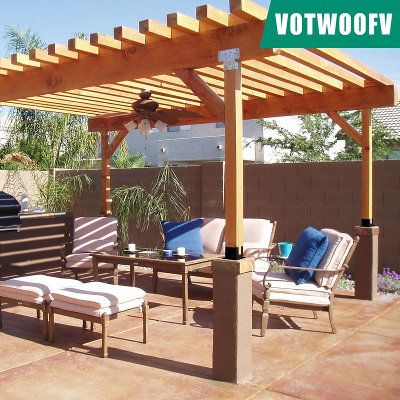 VoTwoofv Post Anchor Base,Concrete Wood Fence Post Base for 4"
