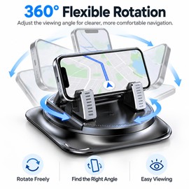 Universal Dashboard Phone Holder for Navigation – Non-Slip Silicone 360° Rotating Stand for Convenient In-Car Viewing