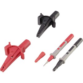 VOLTCRAFT MSS-103 Crocodile Clip Set Socket 4 mm CAT III 1000 V, CAT IV 600 V Black, Red 1 Set