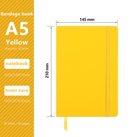 A5 Notebook, Journal Notebook A5 Notepad Notebook for Office School Home Business Writing & Note Taking 80gsm（Yellow）