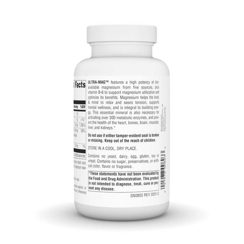 Source Naturals Ultra-Mag, 5-in-1 Bioavailable Magnesium - Relaxes Muscles &