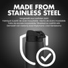 Ion8 Leak-Proof 1 Litre Water Bottle, Stainless Steel, Black, 1200