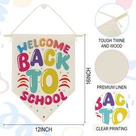 Wzotiy Pastel Trendy Color Classroom Decorations Back To School Bulletin Board Welcome Classroom Decor Canvas Hanging Banner Wall Sign for Nursery Kids Room Preschool 16x14Inch Poster2204