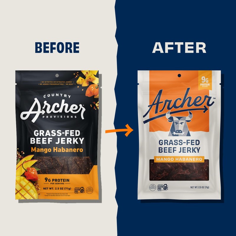 Country Archer Grass-Fed Beef Jerky - Beef Jerky Snack Pack,