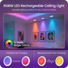 GOEBLESON Rechargeable Motion Sensor Ceiling Light with Remote, RGBW LED